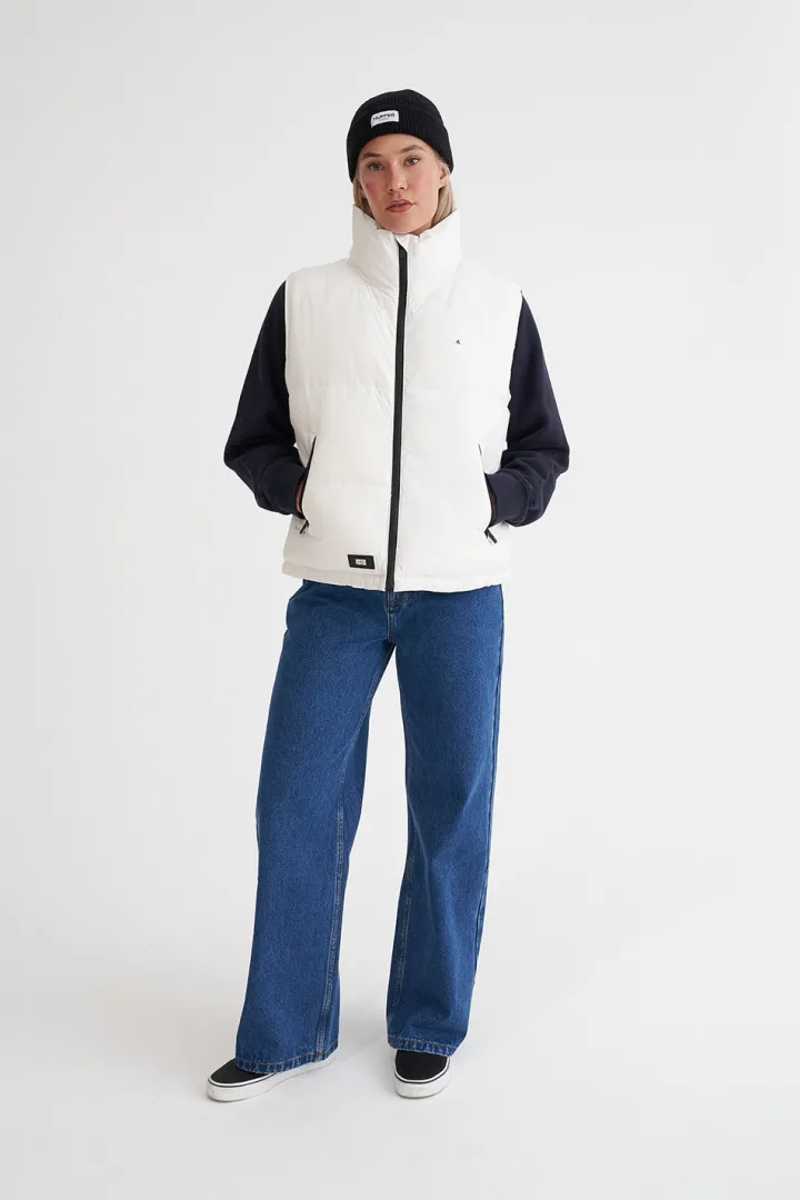 WMNS BOX PUFFER VEST WHITE