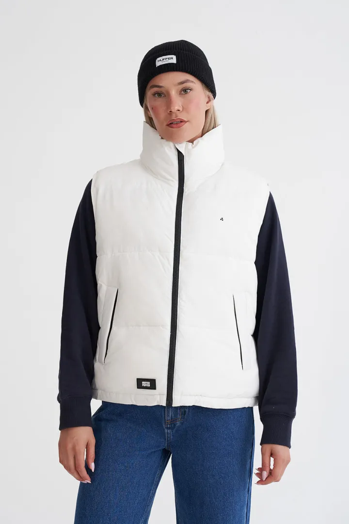 WMNS BOX PUFFER VEST WHITE
