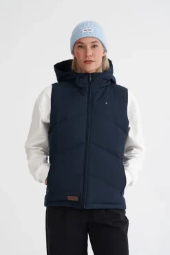 WMNS CLASSIC DOWN VEST HRGBONE NAVY