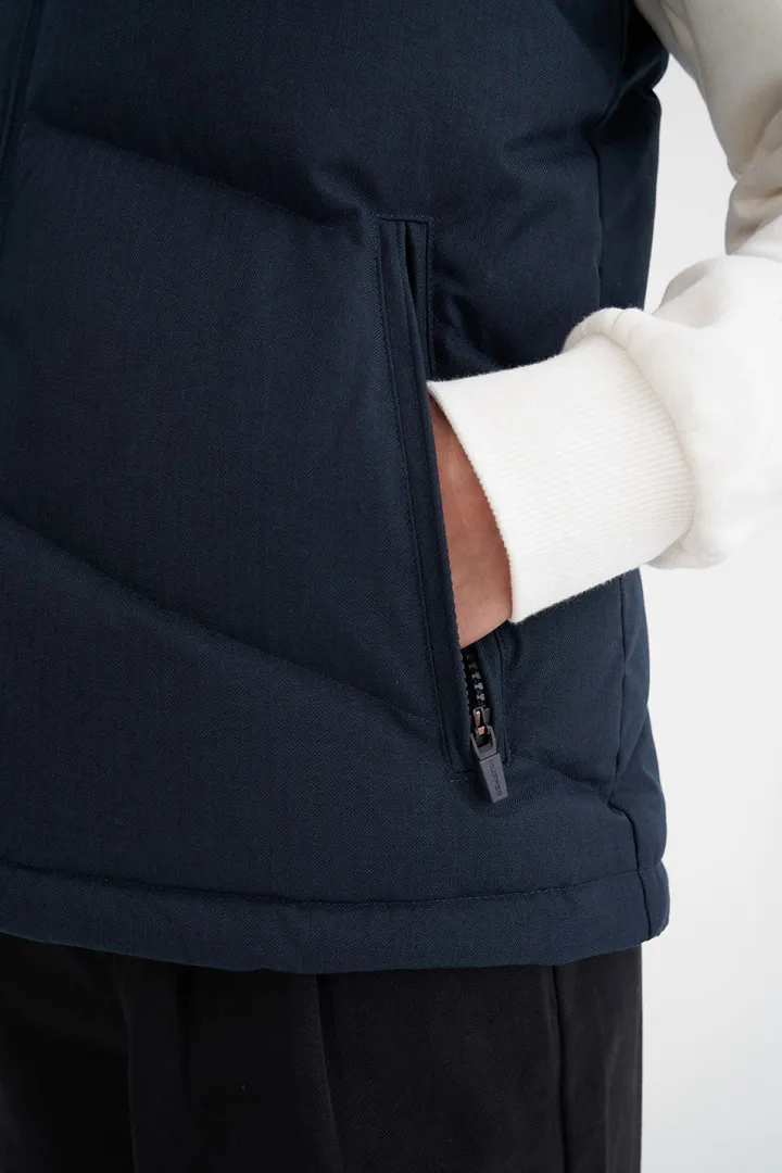 WMNS CLASSIC DOWN VEST HRGBONE NAVY