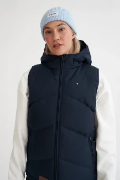 WMNS CLASSIC DOWN VEST HRGBONE NAVY