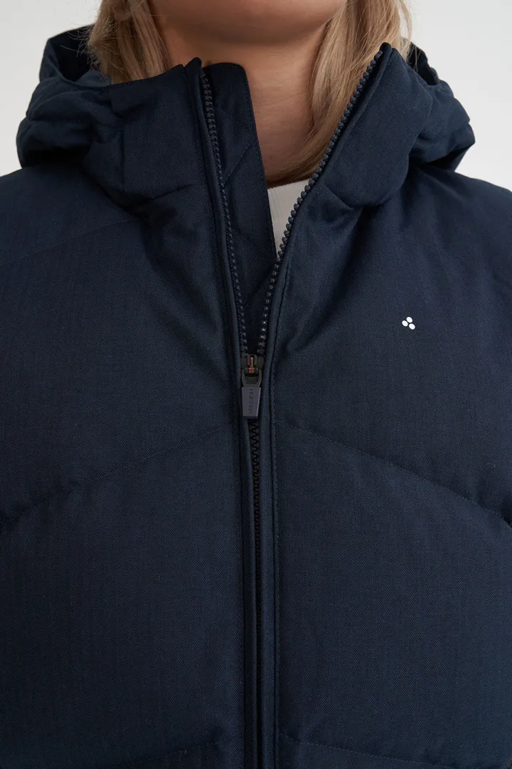 WMNS CLASSIC DOWN VEST HRGBONE NAVY