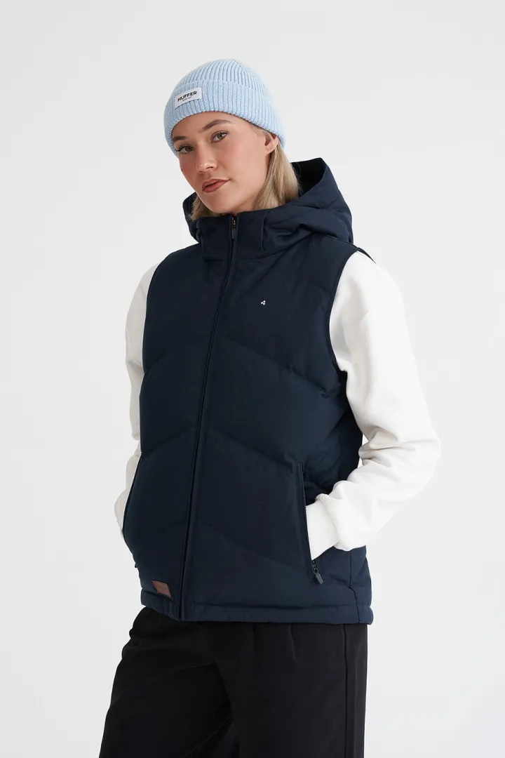 WMNS CLASSIC DOWN VEST HRGBONE NAVY