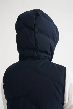 WMNS CLASSIC DOWN VEST HRGBONE NAVY