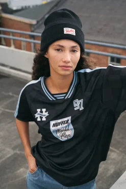 WMNS FOOTBALL TEE BLACK/GLACIER