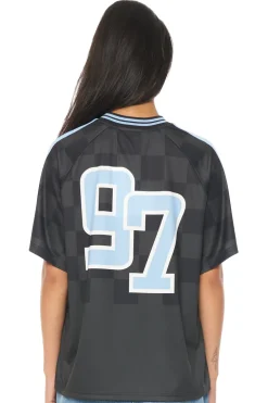 WMNS FOOTBALL TEE BLACK/GLACIER