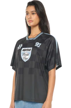 WMNS FOOTBALL TEE BLACK/GLACIER