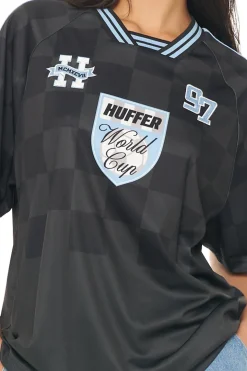 WMNS FOOTBALL TEE BLACK/GLACIER