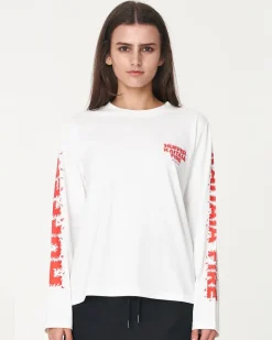 WMNS LS RELAX TEE 220/FIRED UP CHALK