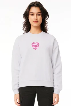 WMNS SLOUCH CREW/HEART U GREY MARLE