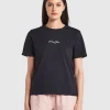 WMNS STELLA TEE/MILA EMB NAVY