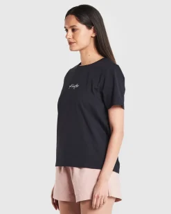 WMNS STELLA TEE/MILA EMB NAVY