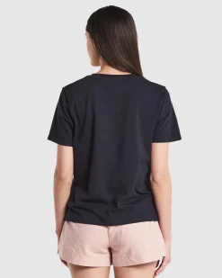 WMNS STELLA TEE/MILA EMB NAVY