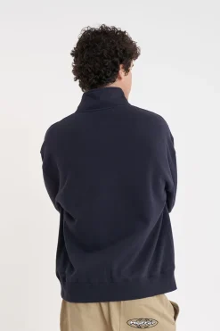 1/4 ZIP 350/FLOCKED NAVY